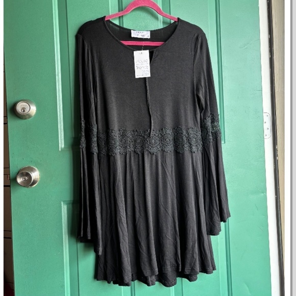 House of trends size medium black short dress or long tunic new nwt - Picture 1 of 9